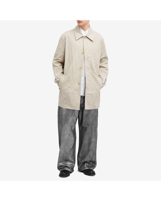 Acne White Okort Crinkle Trench Coat for men