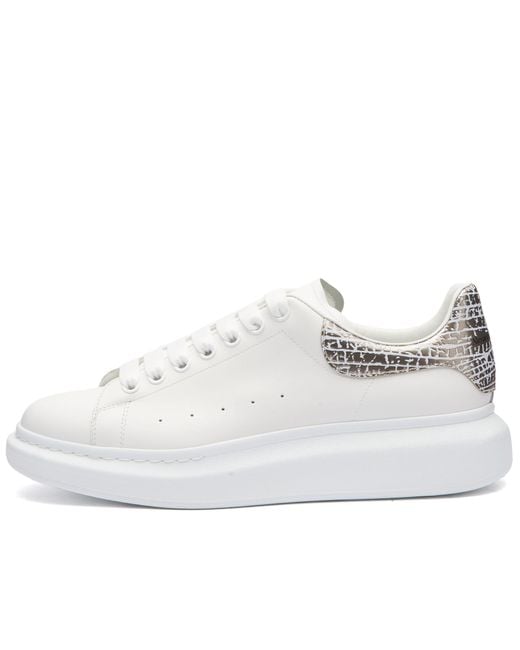 Alexander McQueen White Dragonfly Heel Tab Oversized Sneakers for men