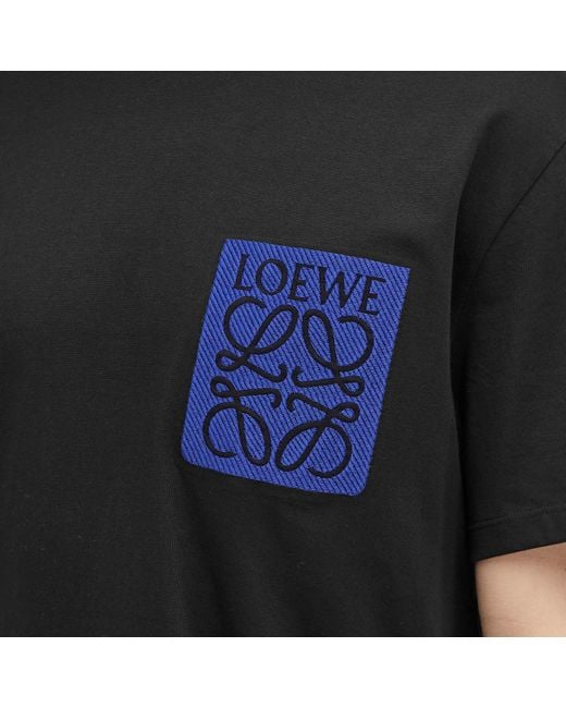 Loewe Black Anagram Fake Pocket T-Shirt for men