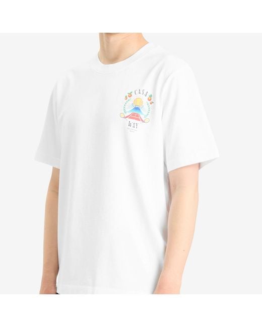 Casablanca White Casa Way Mountain Printed T-Shirt for men
