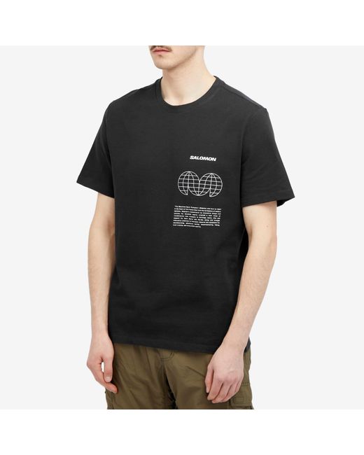 Salomon Black Globe Graphic Ss T-Shirt for men