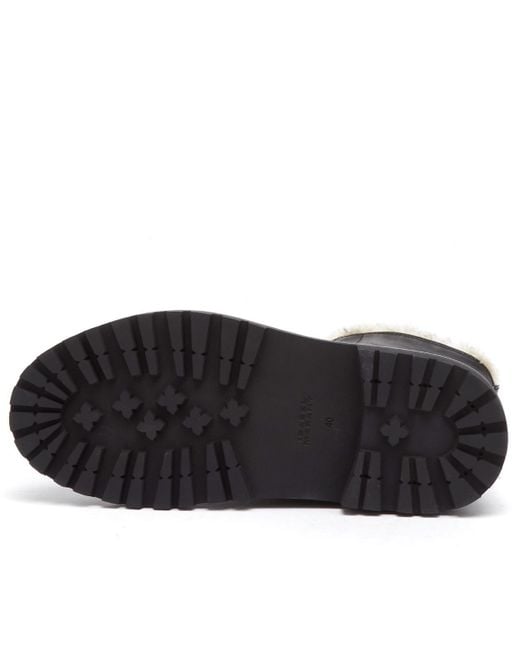 Isabel Marant Black Leather And Shearling Ranger Boot