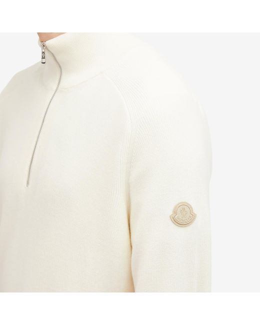 Moncler White Zip Through Knit Jacket for men