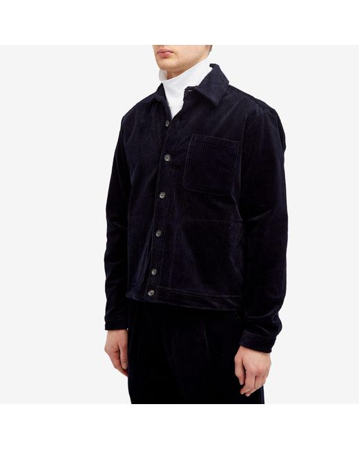 Oliver Spencer Blue Milford Cord Jacket for men