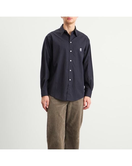 Late Checkout Blue Pinstripe Western Shirt for men