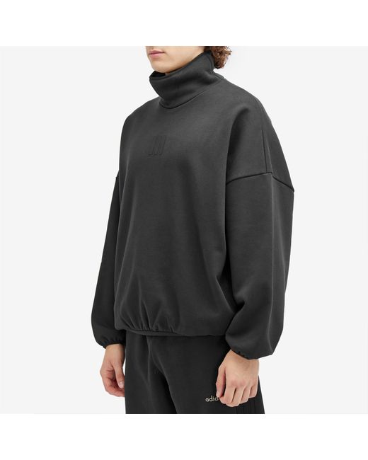 Adidas Black X Fear Of God Athletics Fleece Mock Sweatshirt for men