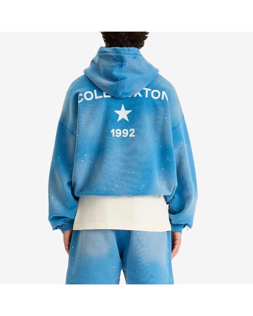 Cole Buxton Blue 1992 Distressed Hoodie for men
