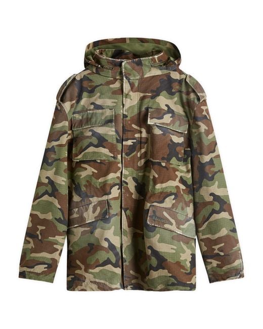 Balenciaga Green Camo Biker Jacket for men