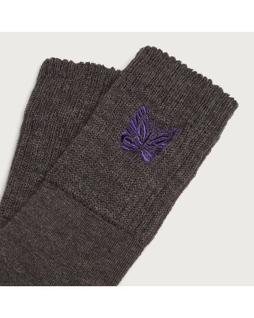 Needles Brown Wool Socks