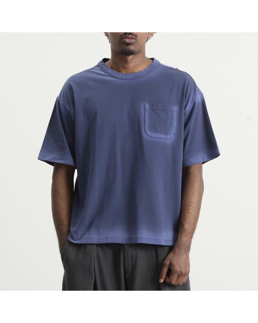 YMC Blue Spray Triple Pocket T Shirt for men