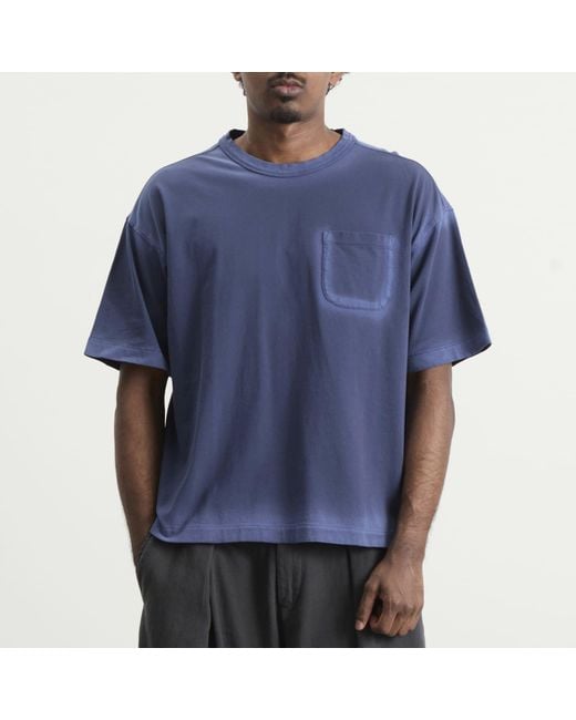 YMC Blue Spray Triple Pocket T Shirt for men