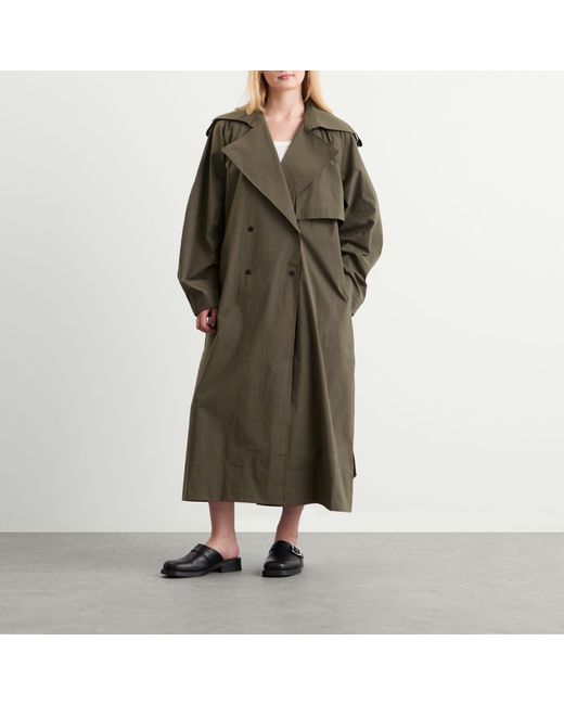 St. Agni Green Relaxed Trench Coat