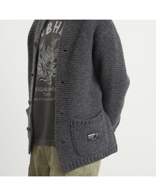Neighborhood Shetland Knit Jacket in Gray for Men | Lyst
