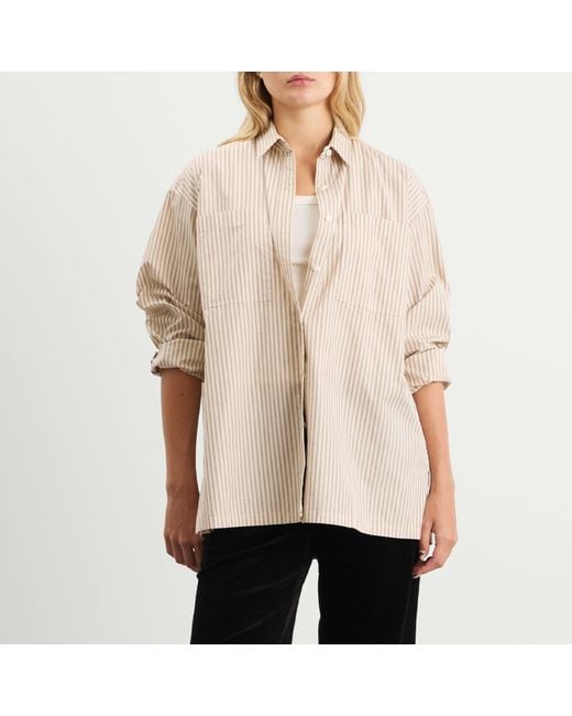 NOTHING WRITTEN Natural Toro Oversized Stripe Shirt