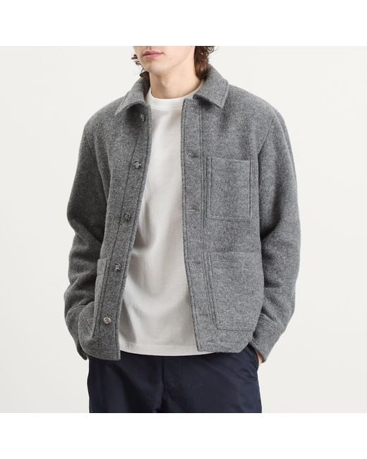 A.P.C. Gray Emile Felted Wool Chore Jacket for men
