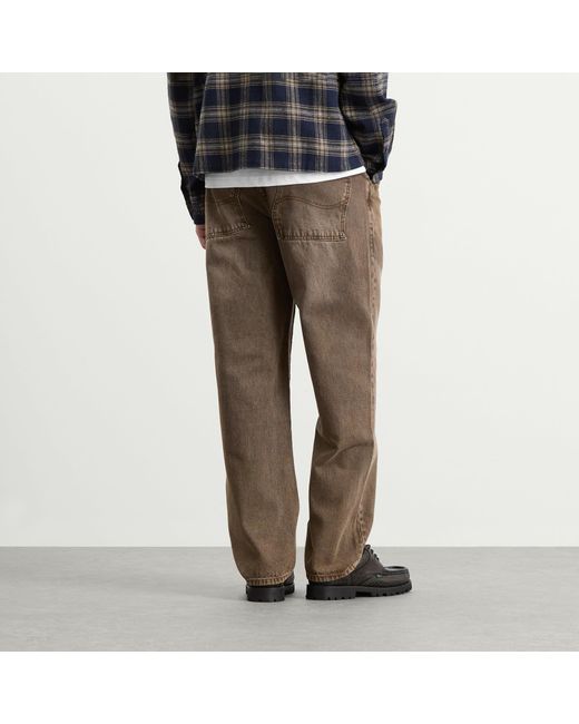 Dime Brown Relaxed Denim Pants for men