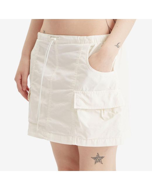 GOOD AMERICAN White Twill Mini Skirt