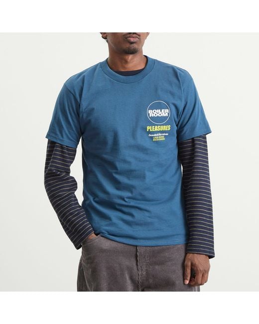 Pleasures Blue X Boiler Room Turntable T-Shirt for men