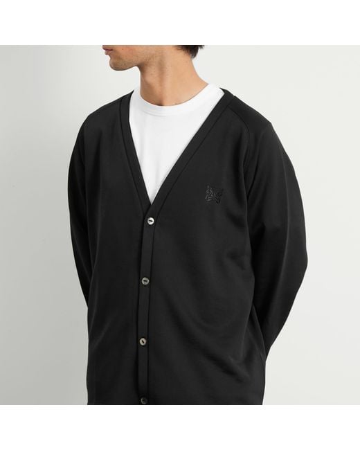 Needles Black V-Neck Cardigan for men