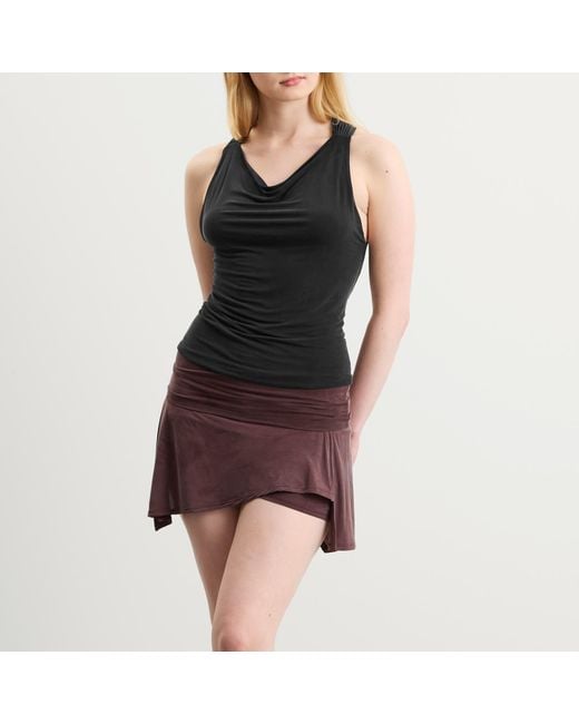 Peachy Den Black Kylie Cross Back Top