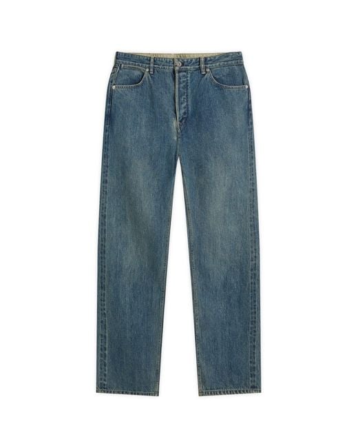 Jil Sander Blue Regular Fit Five Pocket Selvedge Cut Jeans for men