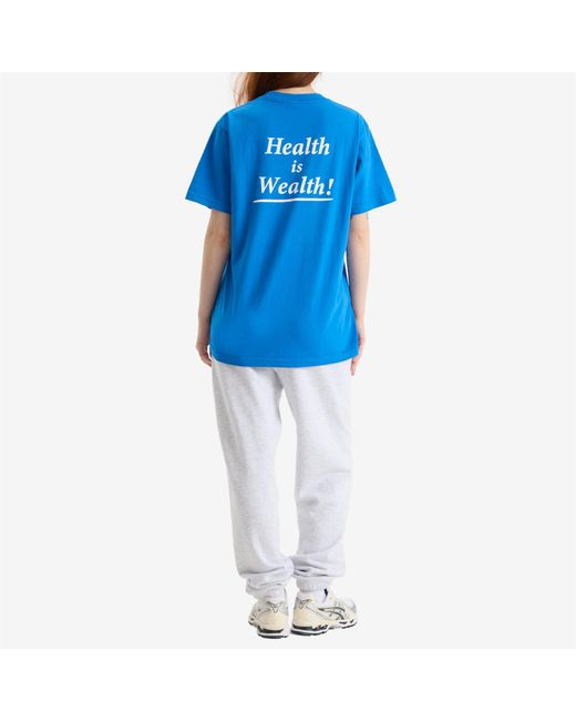 Sporty & Rich Blue Health Is Wealth T-Shirt