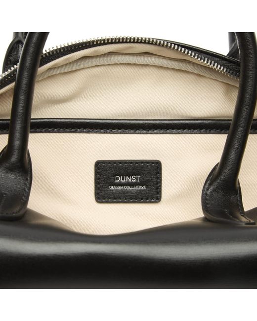 DUNST Black Leather Bowling Bag