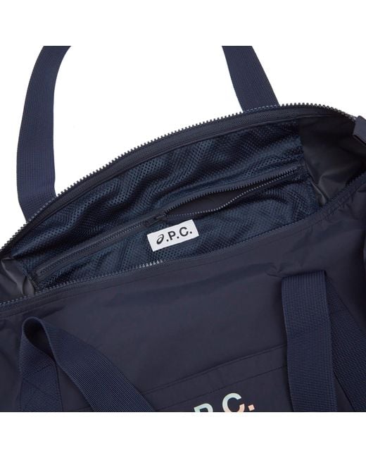 A.P.C. Blue X Asics Gym Bag for men