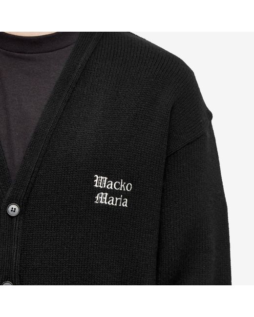 Wacko Maria Black Classic Knitted Cardigan for men