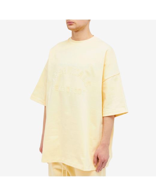 Fear Of God Yellow Spring Printed Logo T-Shirt for men