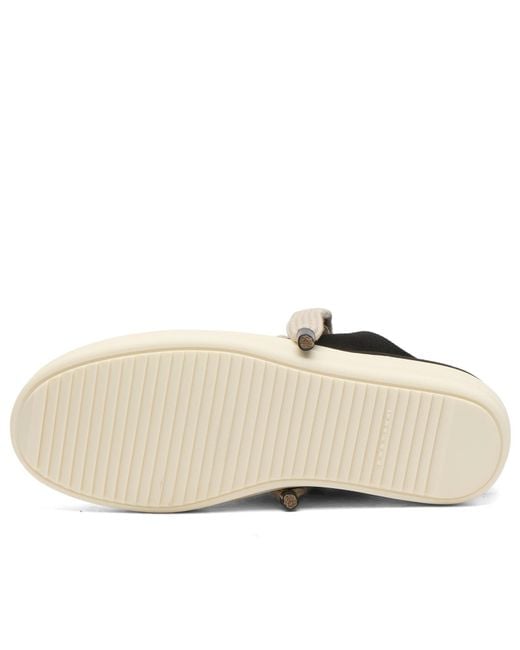 Rick Owens Black Denim Jumbolace Low Sneaks for men