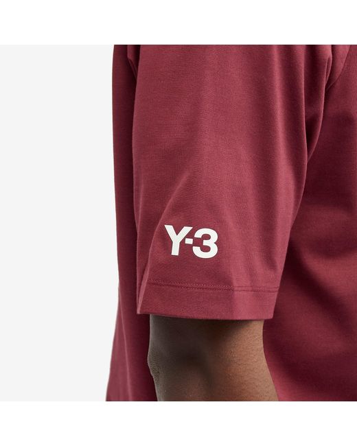 Y-3 Red 3 Stripe Long Sleeve T-Shirt for men