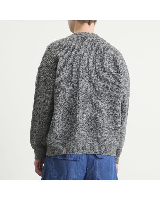 FRIZMWORKS Gray Tweed Wool Deck Zip Cardigan for men