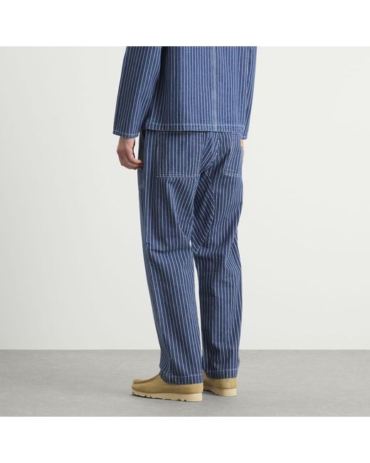 Service Works Blue Pinstripe Denim Chef Pants for men