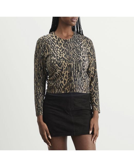 Rixo Black Peony Leopard Jumper