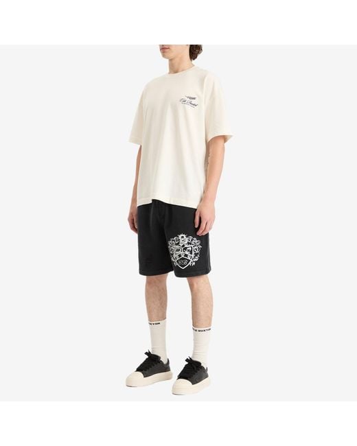 Cole Buxton Black Distressed Collegiate Shorts for men