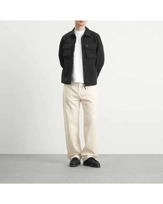 Fred Perry Black Ripstop Pocket Overshirt for men