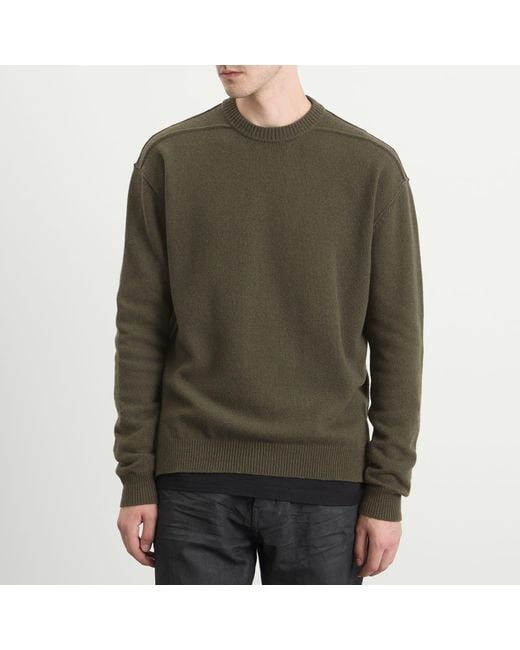 Rick Owens Green Round Neck Knit Crew for men
