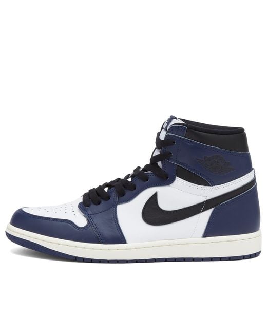 Nike Blue Retro Hi OG Leather Sneakers