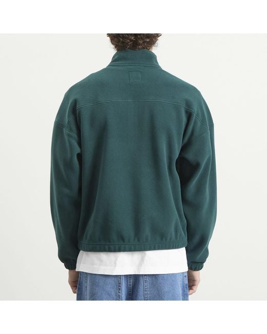 POLAR SKATE Green Ivan Half Zip Fleece Sweatshirt for men