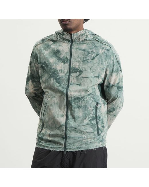 Y-3 Green Printed Running Jacket for men
