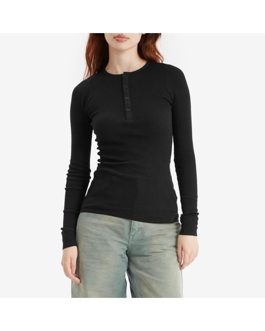 Auralee Black Organic Soft Rib Pullover