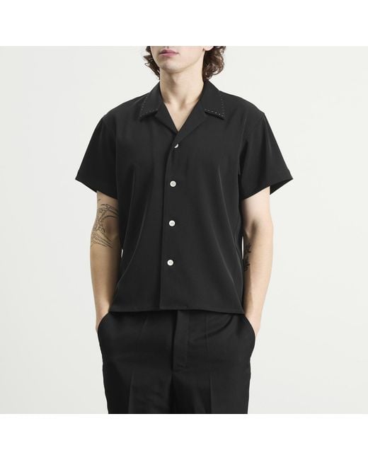 Second/Layer Black Second Layer Short Sleeve Avenue Shirt for men