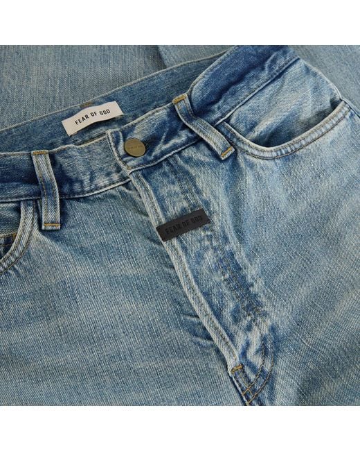 Fear Of God Blue 5 Pocket Straight Leg Jeans for men