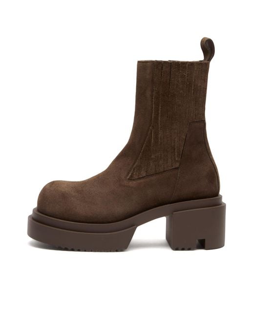 Rick Owens Brown Bogun Suede Ankle Boot