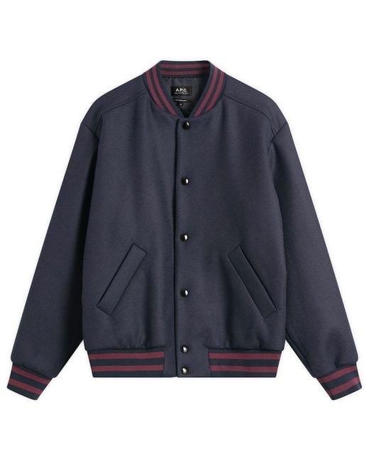 A.P.C. Blue Micky Varsiy Jacket for men
