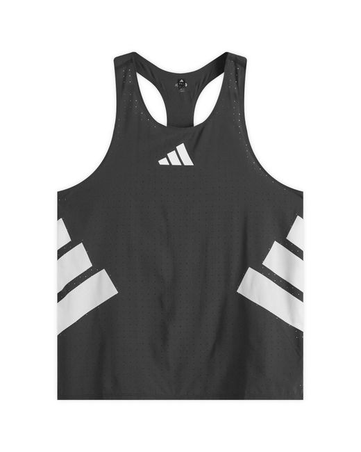 Adidas Originals Black Adidas Adizero Road To Records Tank Top for men