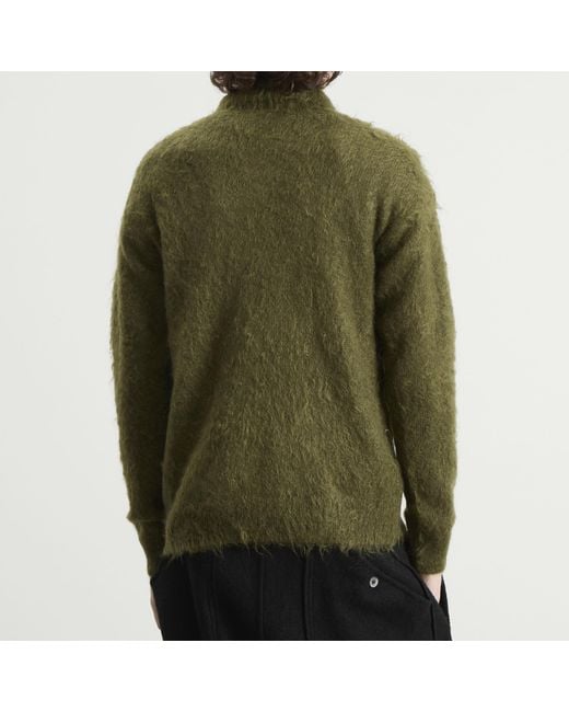Auralee Green Super Kid Mohair Polo for men