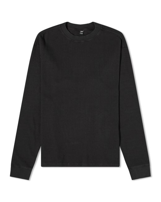 PATTA Black Long Sleeve Basic Waffle T-Shirt for men