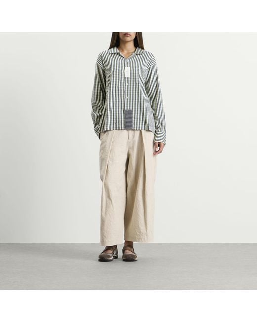 STORY mfg. Blue Check Pa Shirt
